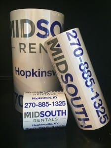 MidSouth Rentals in Hopkinsville Stickers from Williams Advertising